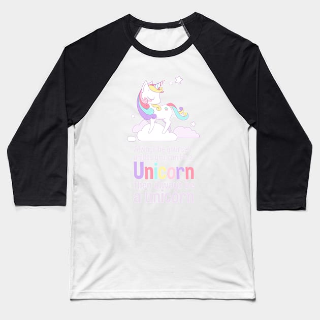 unicorn Baseball T-Shirt by Mesyo